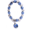 Factory store pendant, cross bracelet, sapphire blue pearl, cross bead string bracelet, jewelry and accessory details Picture